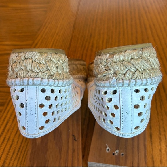 Loeffler Randall White Leather Die Cut Design Espadrilles Loafers Size 36 EU - Picture 8 of 9